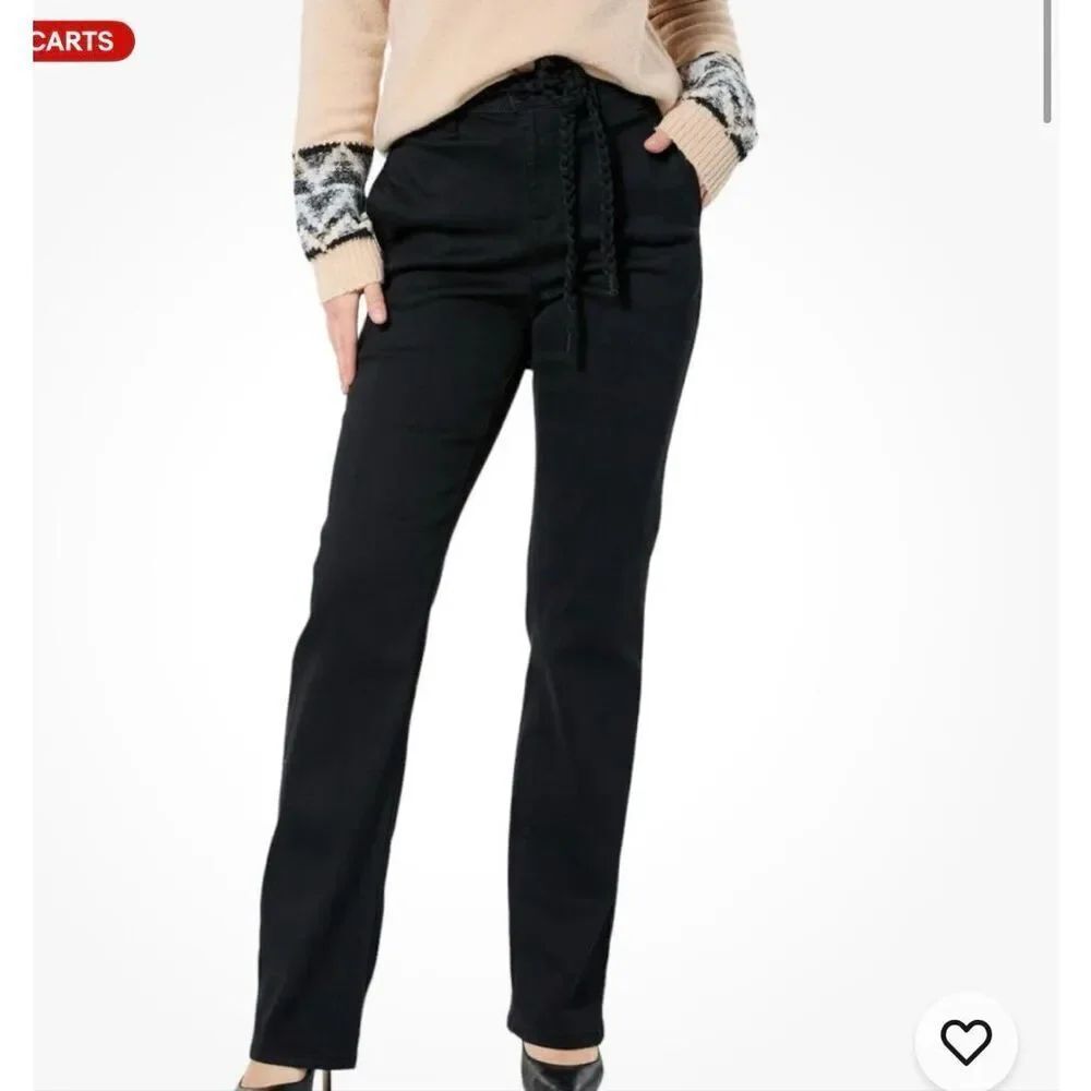 DG2 by Diane Gilman New Classic Stretch Denim Belted Trouser size 2P NWT